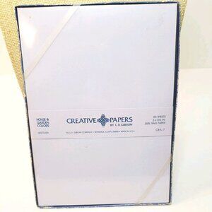 Vtg Creative Papers C.R. Gibson Wisteria Purple 50 Sheets Stationary